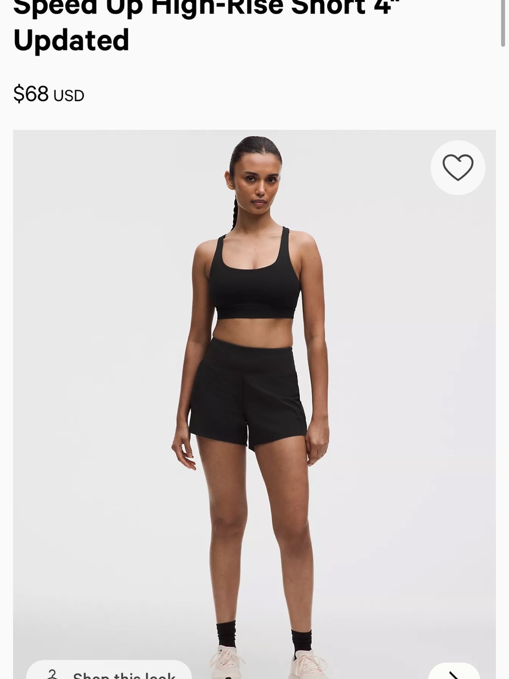 lululemon athletica Black Speed Up High-Rise Athletic Shorts